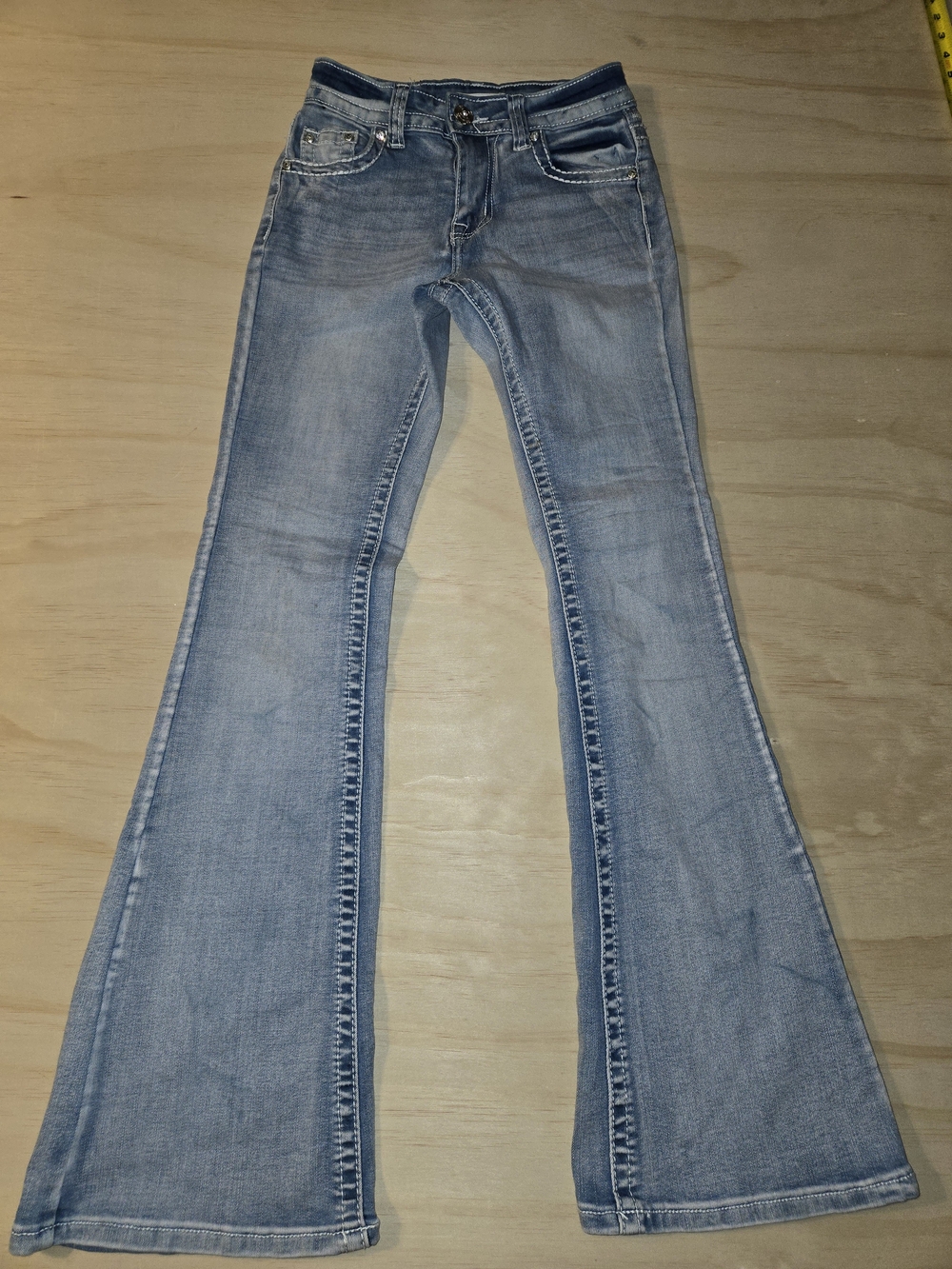 Evolve Denim New York Embellished Rhinestone Cross Bootcut Jeans - Size 1